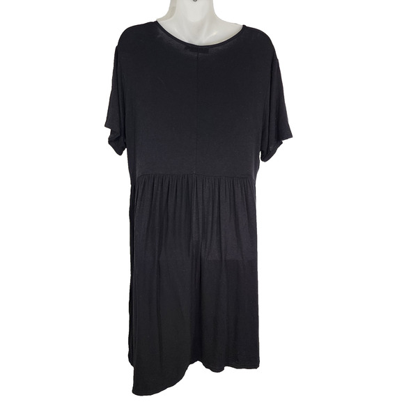 Pretty Little Thing Womens Mini Dress US 18 Short Sleeve Fit and Flare Black - Picture 2 of 9